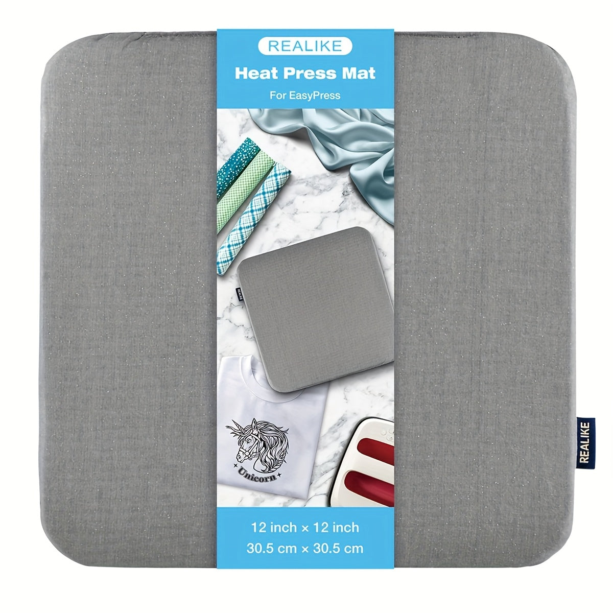 Heat Press Insulation Mat in Gray, Double-Sided Craft Pressing Pad with Four Size Options for Compatible Heat Transfer Projects and DIY Fabric Ironing