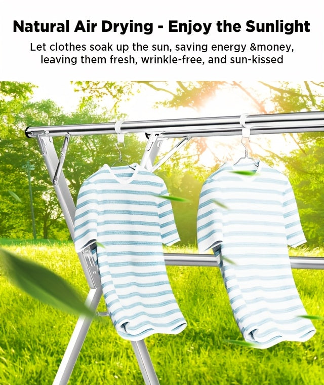Retractable Clothes Drying Rack with Stainless Steel Construction and Folding Design, 42.52–62.99 or 48.43–78.74 Inch Length Options for Laundry Air Drying