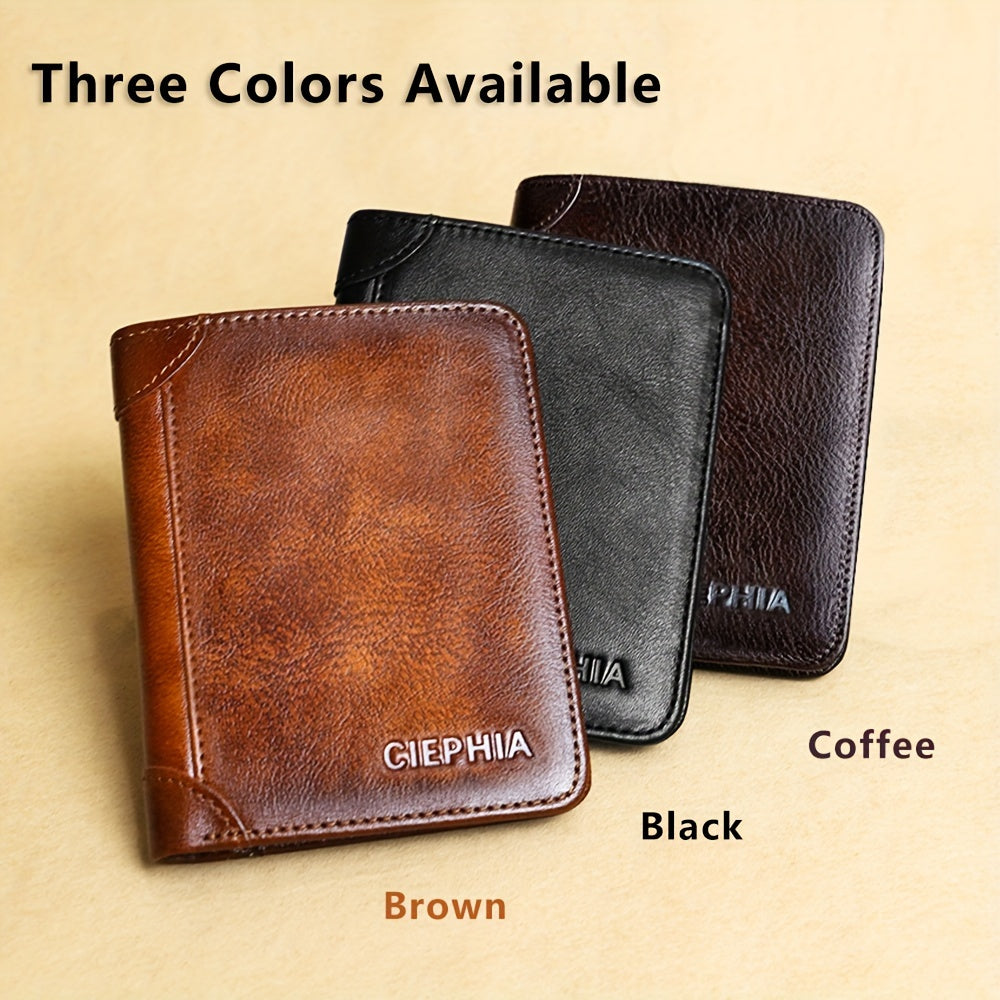 Genuine Leather Wallet for Men with Money Clip, Oil Wax Cowhide and Bifold Style Options, Vintage Daily Carry Accessory in Fourteen Listed Variants