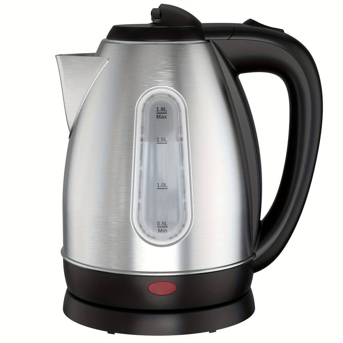 Water-Level Window Electric Kettle with Listed 1200W Power and 1.8L Capacity, Stainless Steel Model with Swivel Base, Auto Shut-Off and Boil-Dry Protection for Tea