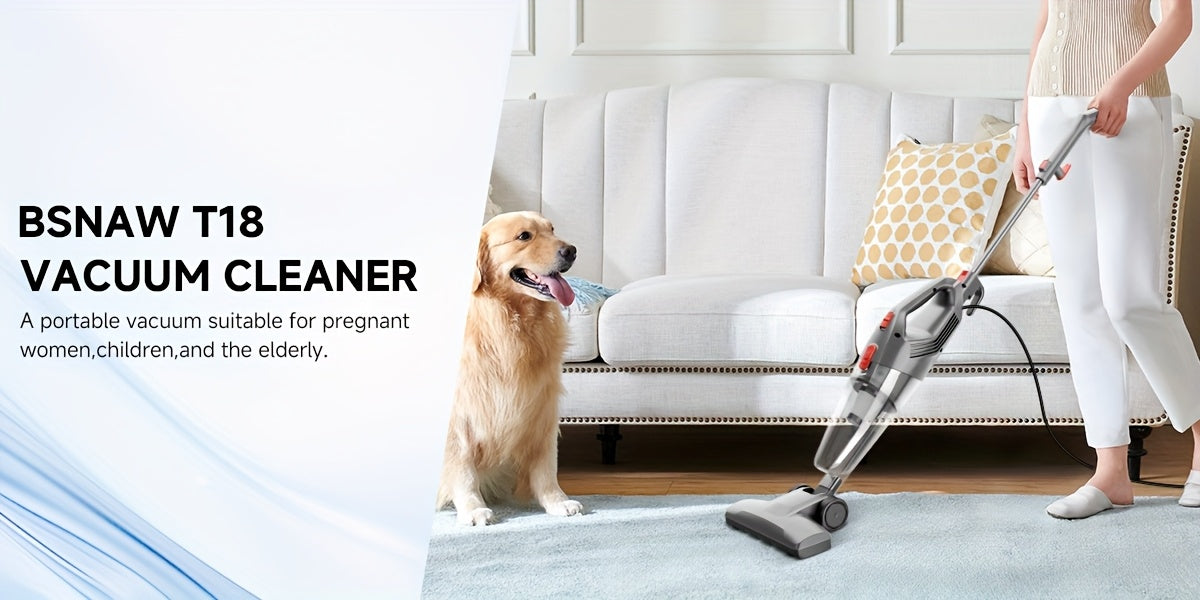 HEPA Stick Vacuum Cleaner for Home, Corded Design with Listed 22ft Cable and 18kPa Suction for Hardwood Floors and Pet Hair, Three Color Options