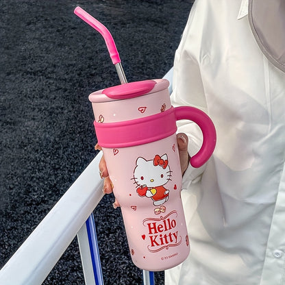 Hello Kitty Insulated Tumbler, Double-Wall 304 Stainless Steel Drinkware with 700ml and 1200ml Options and Named Character Styles for Hot and Cold Beverages