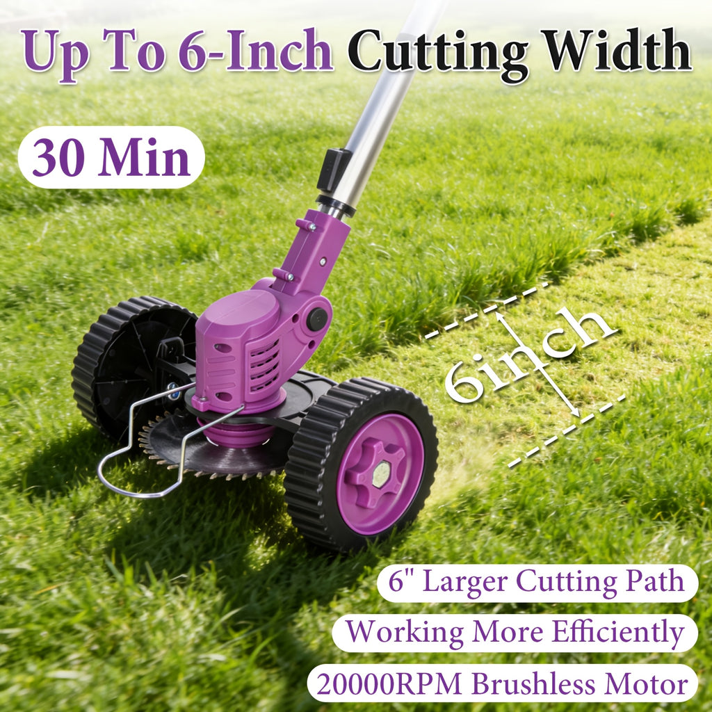 Cordless Weed Trimmer and Edger with Lithium Battery, Compact Electric Garden Grass Cutter with Multiple Blade Options and Single or Dual Battery Configurations