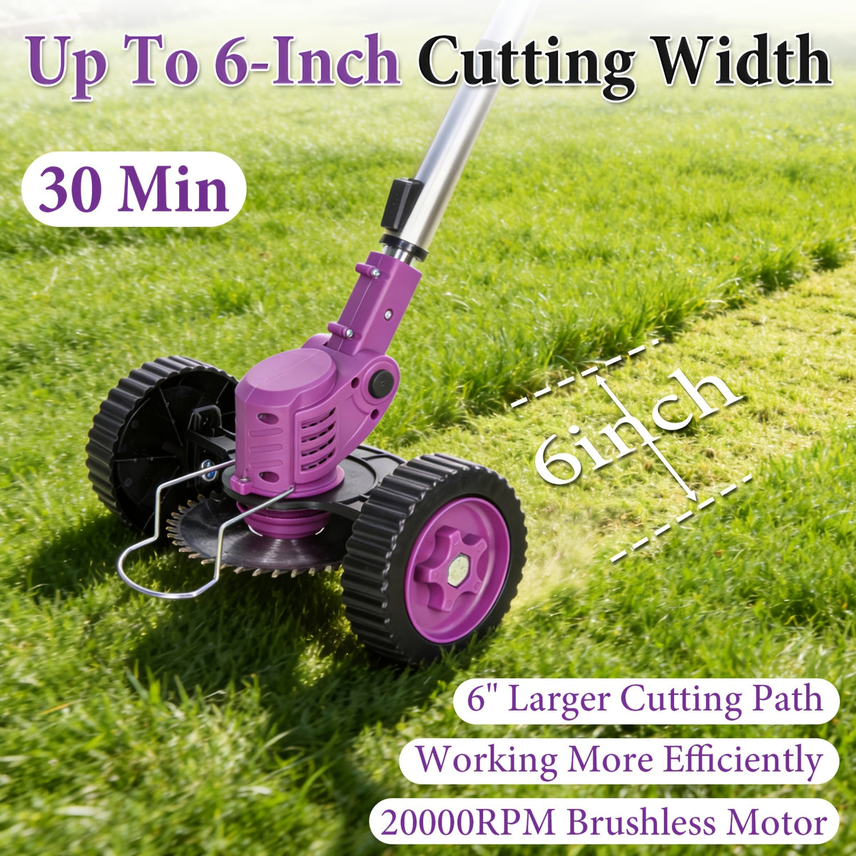 Cordless Weed Trimmer and Edger with Lithium Battery, Compact Electric Garden Grass Cutter with Multiple Blade Options and Single or Dual Battery Configurations