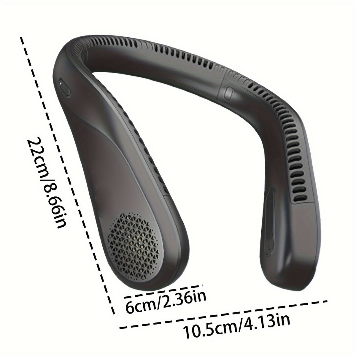 Four-Speed Bladeless Neck Fan, USB-C Rechargeable Wearable Personal Fan with 66 Air Vents and Hands-Free Airflow for Travel, Office, Cooking and Outdoor Leisure