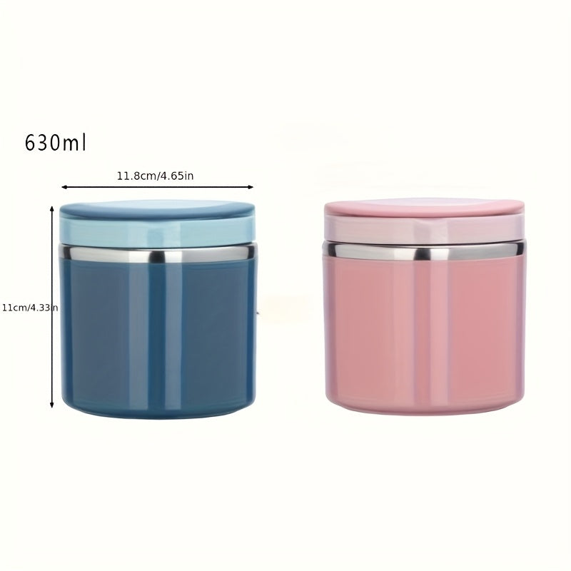 Stainless Steel Lunch Box with Handle, 630ml Green or Blue Bento Container with Listed Stackable Design for Office Meals, School Lunches and Picnic Packing