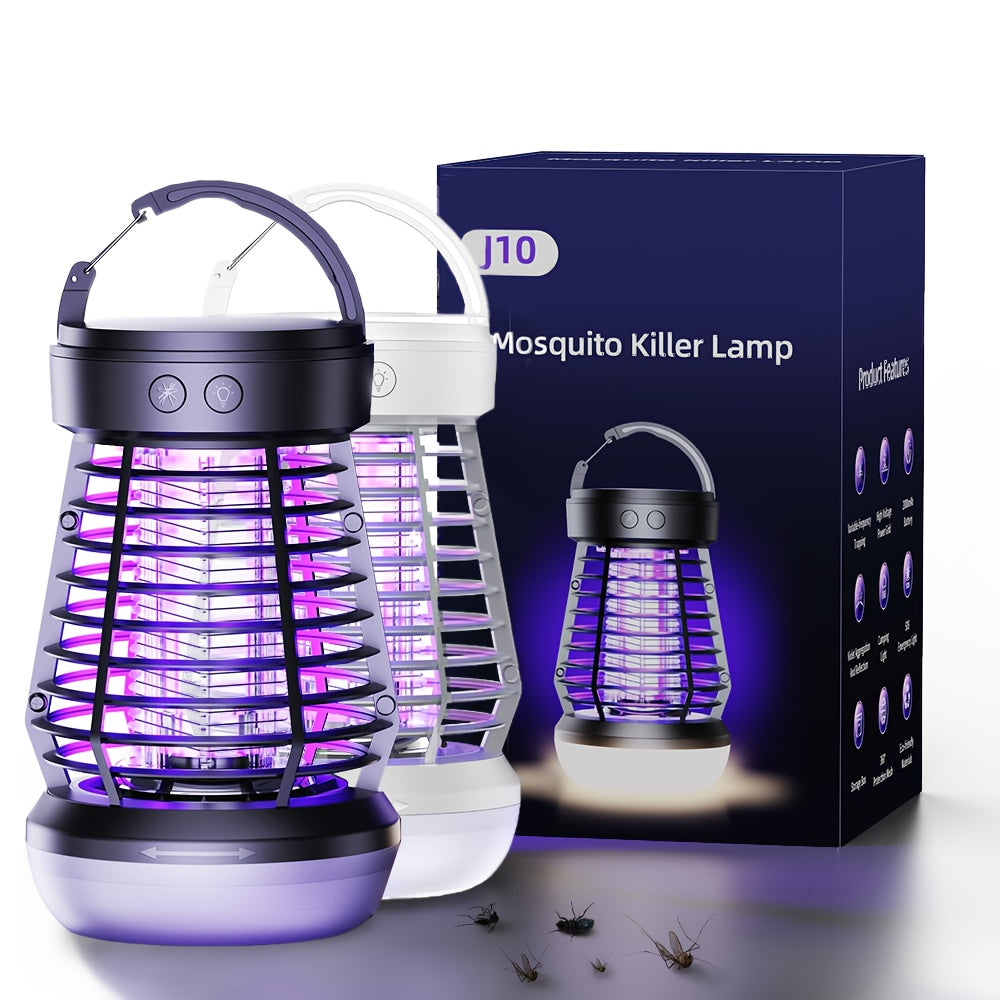 Rechargeable Bug Zapper with Bottom SOS Light and Listed 2000mAh Battery, Compact Electric Insect Trap in Black, White and New J13 Model Selections