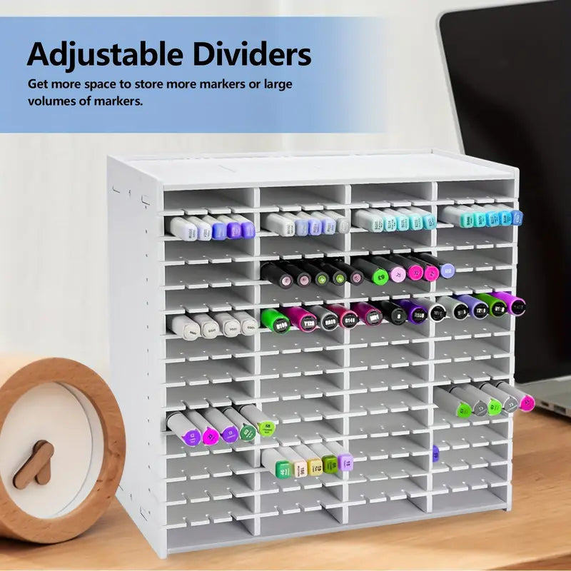 Marker Storage Rack with 180 or 240 Slots, Desktop Pen and Colored Pencil Organizer for Art Supplies, Craft Workspaces and Home Office Organization