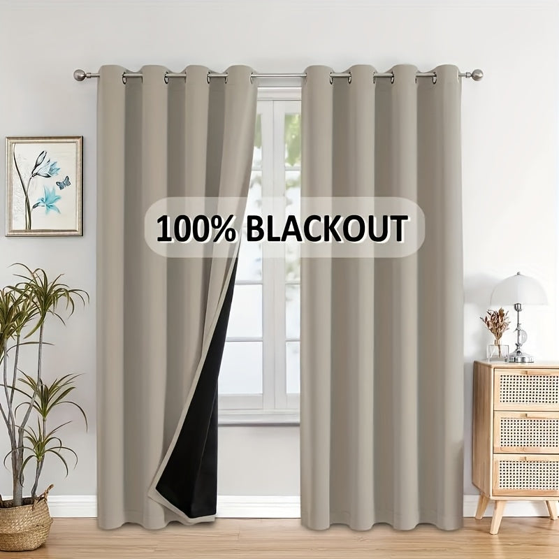 Blackout Curtains with Grommet Top in a Two-Panel Set, Five Color Choices and Seven Size Options for Bedroom, Living Room and Dining Room Window Styling