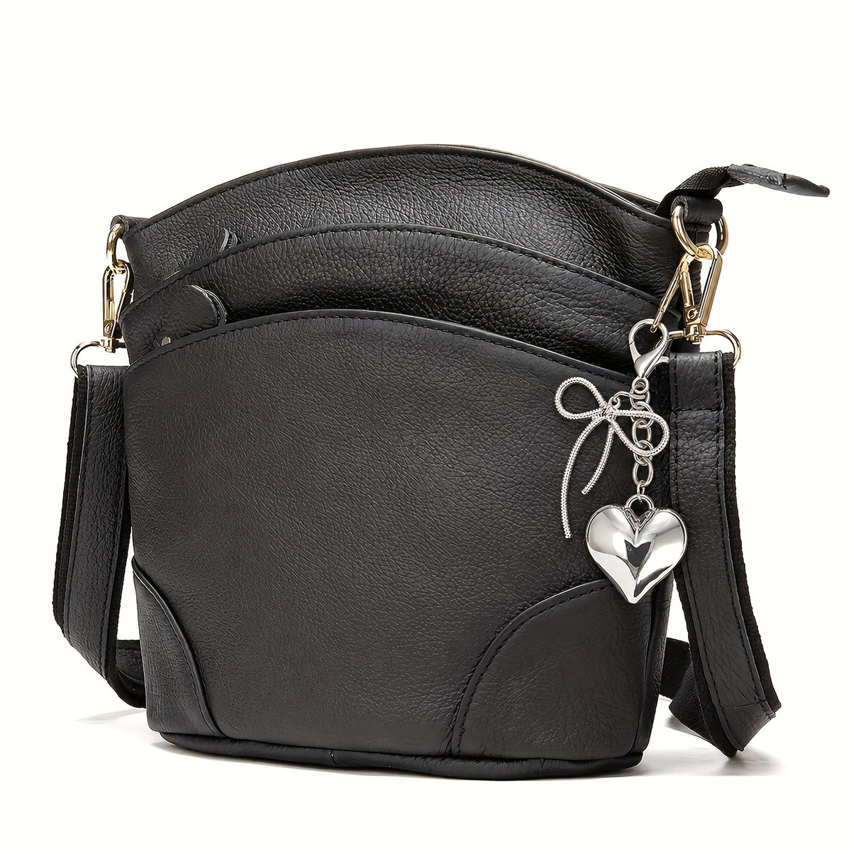 Leather Organizer Crossbody Bag with Listed Smartphone Pockets, Everyday Handbag Purse in Thirteen Color and Style Options for Errands and Travel