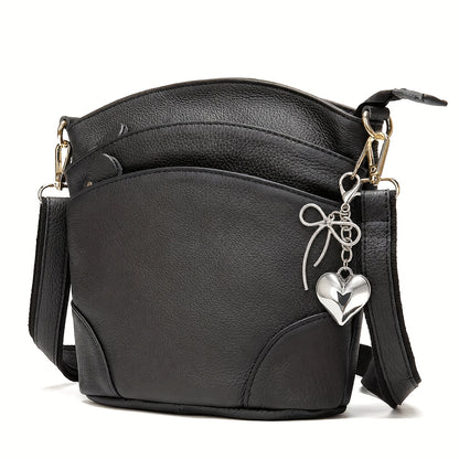 Leather Organizer Crossbody Bag with Listed Smartphone Pockets, Everyday Handbag Purse in Thirteen Color and Style Options for Errands and Travel