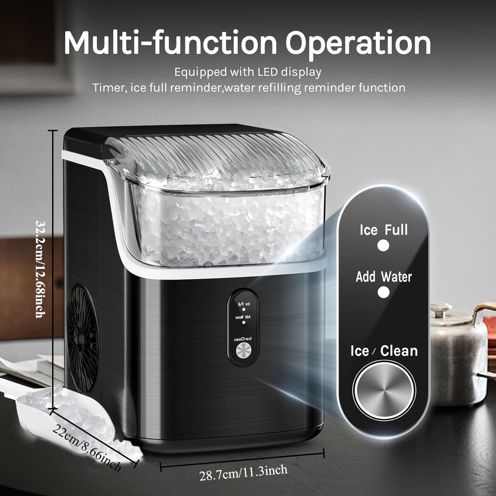 Nugget Ice Maker Countertop 35lbs/Day, Self-Cleaning Pebble Ice Machine with Chewable Ice, 26lbs/Day Bullet Ice Option, Ice Scoop and Basket for Home, Kitchen, Office, Bar and Party