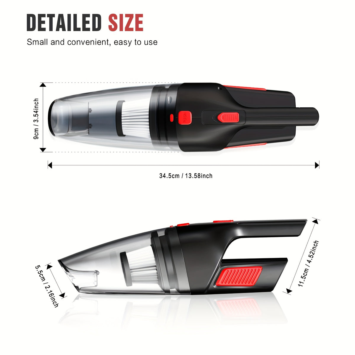 Handheld Car Vacuum Cleaner, 902 Wireless Black or Black Purple Model Options for Home and Office Spot Cleaning, Portable Vacuum for Everyday Cleanup