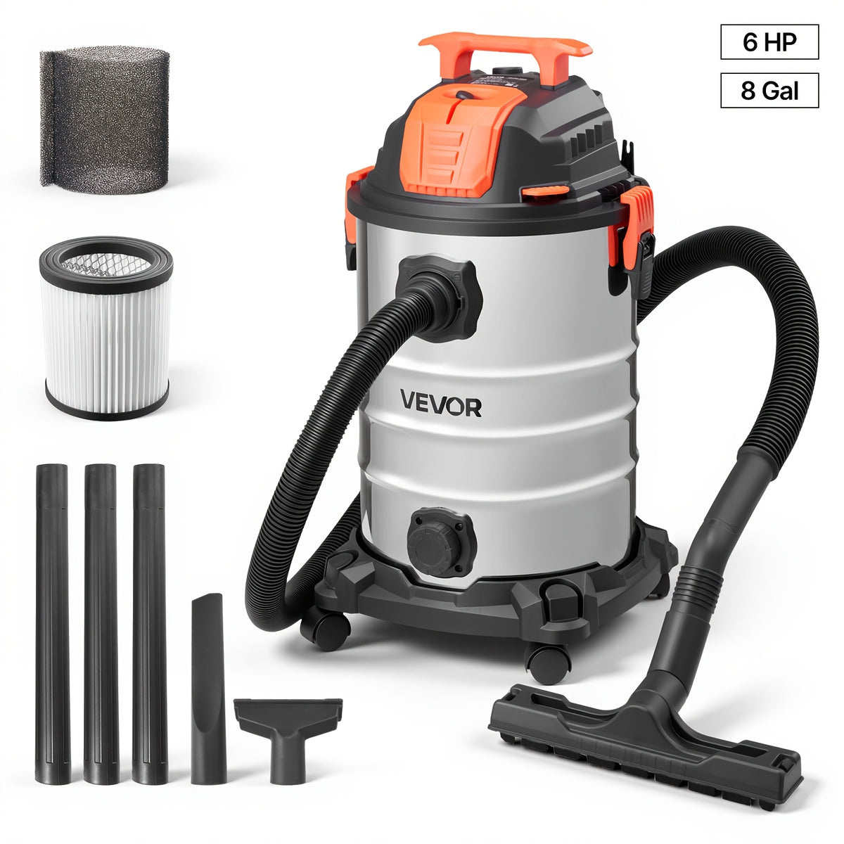 Commercial Wet Dry Vacuum Cleaner with Listed 120V US Plug, Corded S001 Model Reference and Filter, 22L or 30L Plastic Capacity Options for Cleanup