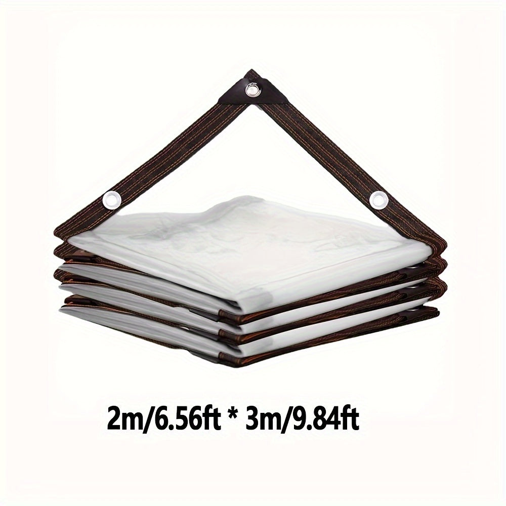 Clear Outdoor Tarp with Listed 15mil Thickness and 78.74 × 157.48-Inch Size, Transparent Cover for Suitable Garden, Patio, Porch and Camping Applications