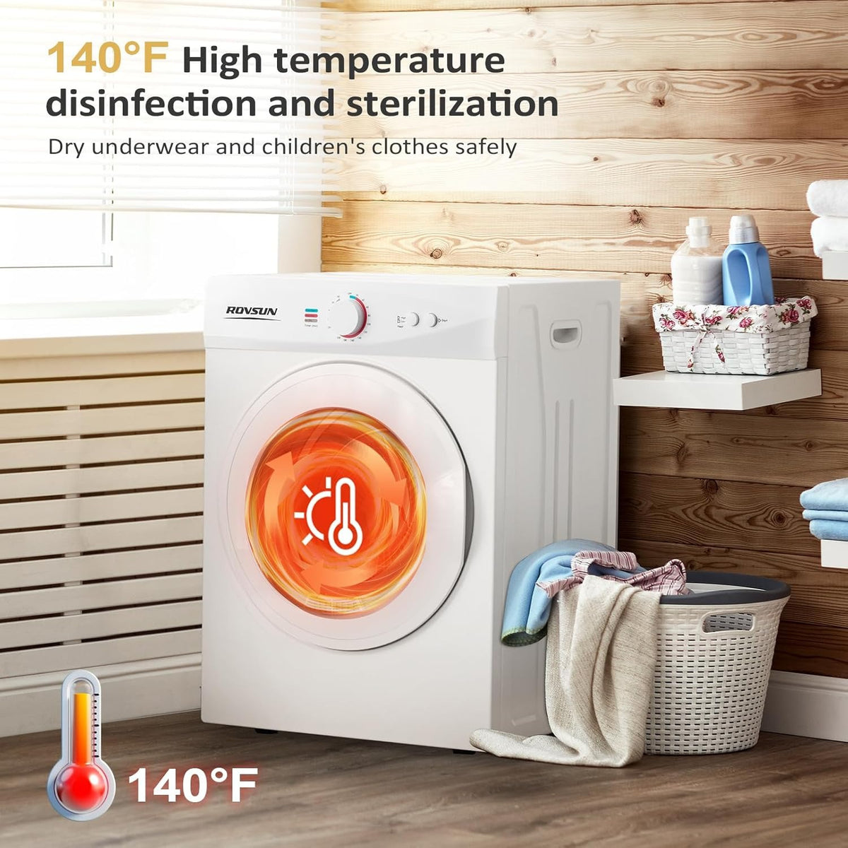 Washer and Dryer Combo, Compact Wash & Dry Laundry Set, Stainless Steel Tub, Smart Control, Low Noise, Wall-Mountable, for Apartment, Dorm, RV & Small Space