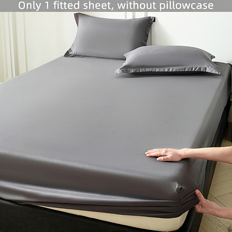 Polyester Brushed Fitted Sheet, Single Solid-Color Mattress Sheet with Eighteen Size Labels Including Short Queen and Eleven Colors, Pillowcases Not Included