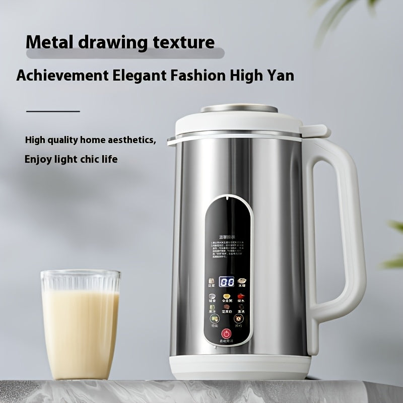 Soy Milk Maker with 1200mL Container, 800W Stainless Steel Multifunction Nut Milk, Soup and Juice Machine with Touch Controls, Auto Cleaning and 24-Hour Timer