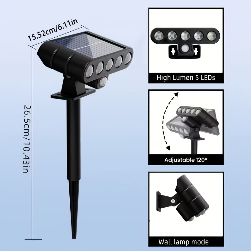 Solar Garden Accent Lights, Outdoor LED Landscape Spotlights with IP44 Rating, Warm White, Cool White or Colored Options for Patio and Holiday Decor