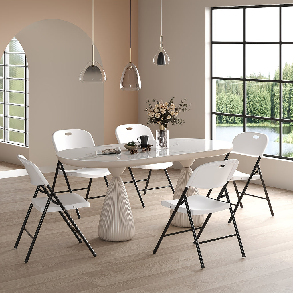 Folding Chairs Type C in Four, Eight or Ten-Pack Options, Foldable Guest Seating with Listed PP Plastic for Dinner Parties, Events and Home Gatherings