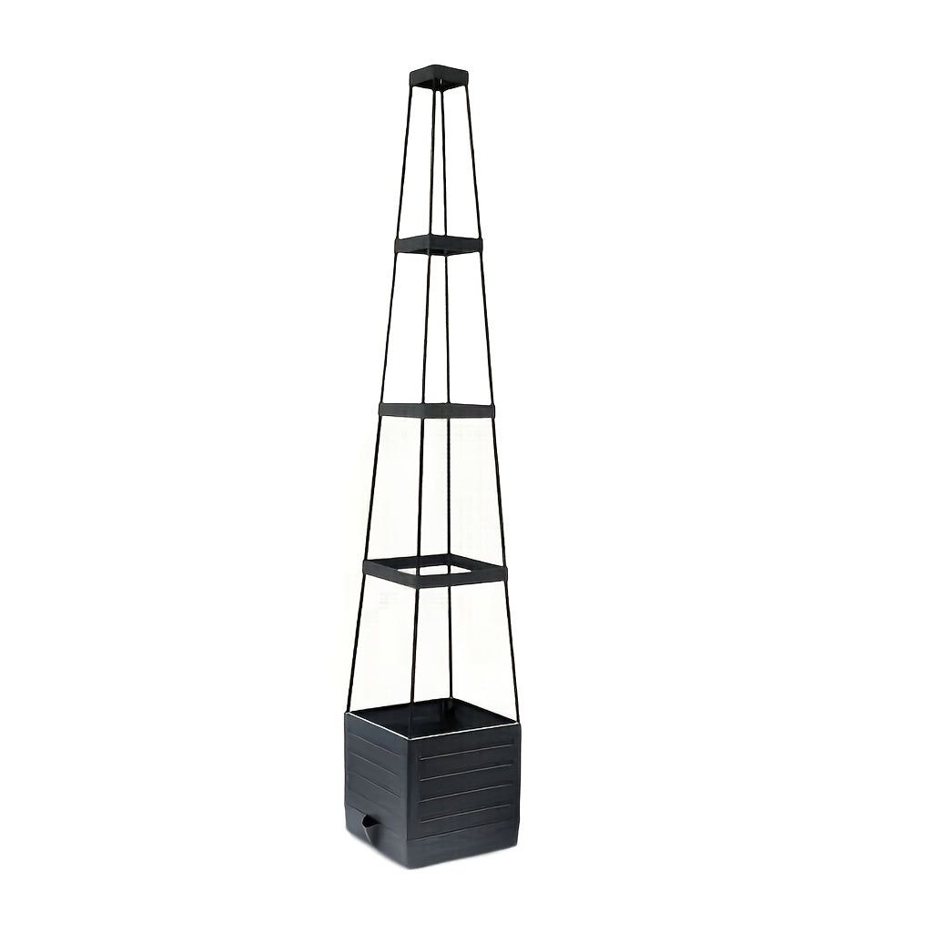 Self Watering Tomato Planter Box with Listed Ladder Trellis, 57-Inch One-Piece Option for Suitable Climbing Plants and Container Gardening in Yard or Indoor Outdoor Spaces