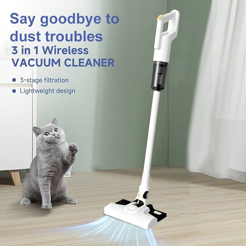 Cordless Handheld Vacuum 5-in-1 in White, Rechargeable Home and Car Vacuum Cleaner for Pet Hair, Carpets and Hard Floors, Listed 45-Minute Runtime