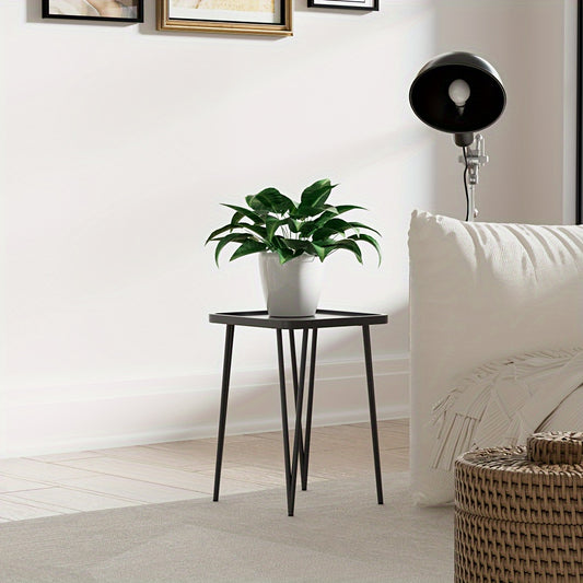 Square Metal Side Table for Small Spaces, Compact Drink and End Table for Sofa or Bedroom, Indoor and Outdoor Use in White, Pink, Black or Blue