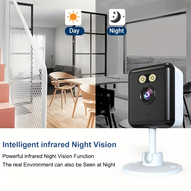 Indoor Security Camera Four-Pack with Listed 6MP Imaging, 2.4GHz WiFi, Two-Way Audio and Color Night Vision, Plus Four 78.74-Inch USB Cables for Home Monitoring