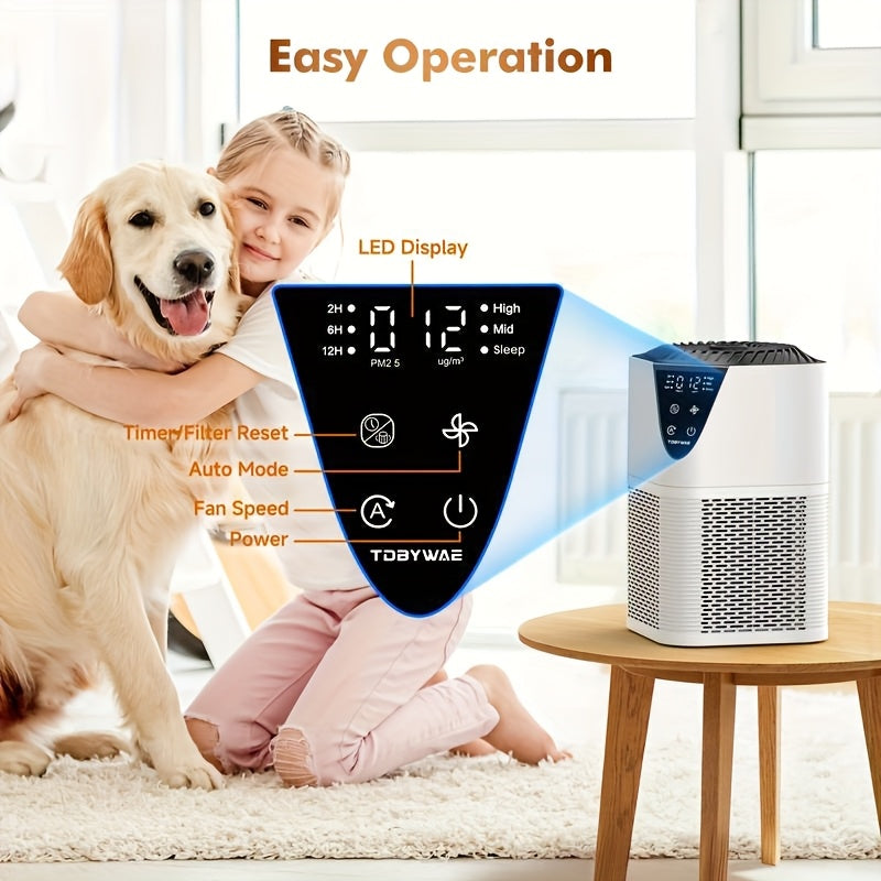 HEPA Air Purifier for Large Rooms up to 1076 Sq Ft, H13 True HEPA 3-Stage Filtration, 25dB Ultra-Quiet, Aroma Diffuser, Touch Control, for Bedroom, Kitchen, Office & Pet Owners