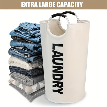 Half-Ring Handle Laundry Basket, Foldable Fabric Clothes Hamper in 16.64, 21.66 or 25.1 gal Options for Bedroom and Laundry Room Organization