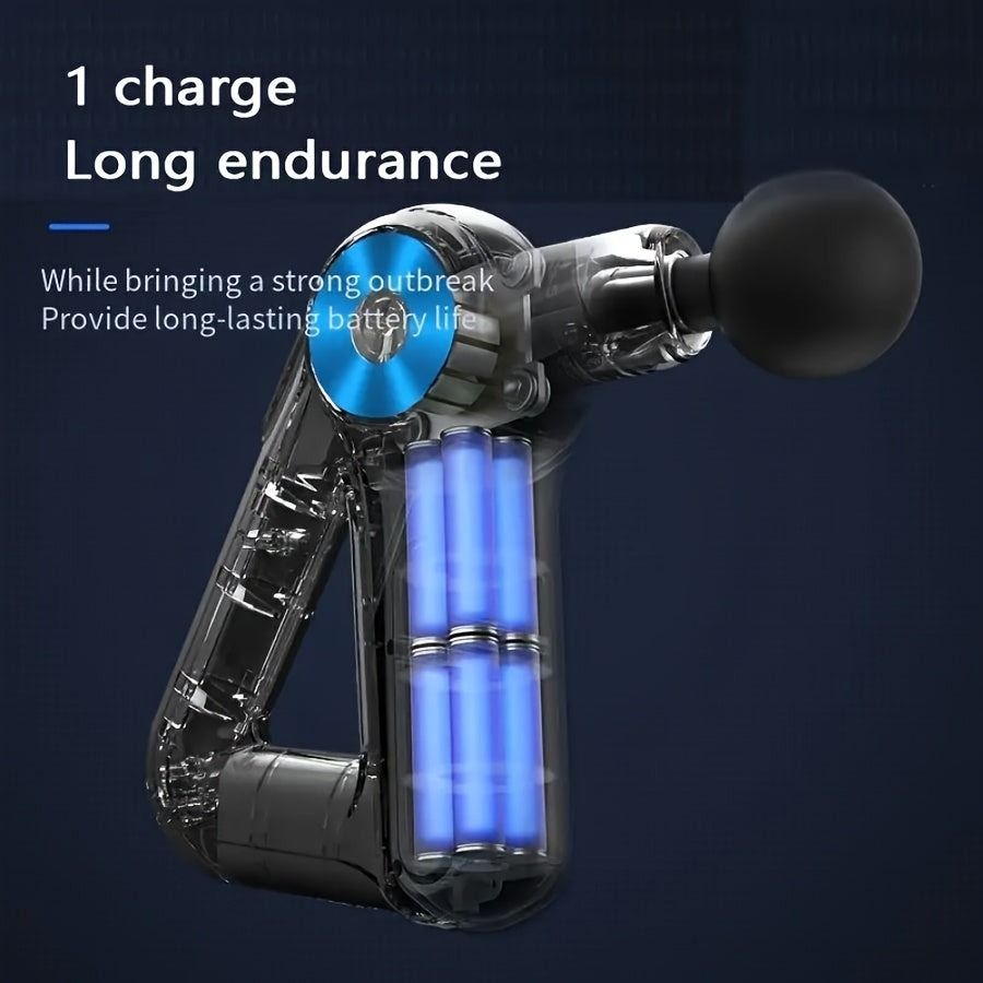 Percussion Massage Gun by Teidea with 9 Attachments and 9 Speed Settings, Compact Portable Muscle Massager in Blue Black or Golden Black for Personal Care