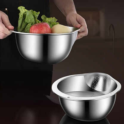 Large Stainless Steel Colander with 5.5QT Listed Capacity, Dishwasher-Safe Kitchen Strainer Basket for Draining Pasta and Rinsing Vegetables and Fruit