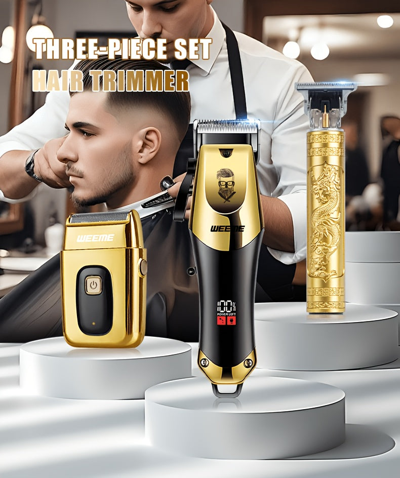 WEEME Hair Clipper and Beard Trimmer Set with USB-Rechargeable Wording, Battery Level Indicator and Comb Attachments, 810B2306C Option for Men's Home Grooming