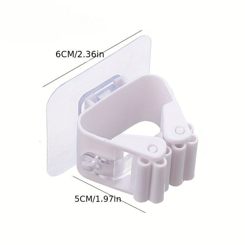 Set of 5 Easy Installation No-Drill Mop And Broom Holders - Durable Adhesive Wall-Mounted Storage Hooks for Organizing Bathrooms And Utility Areas, Utility Hooks