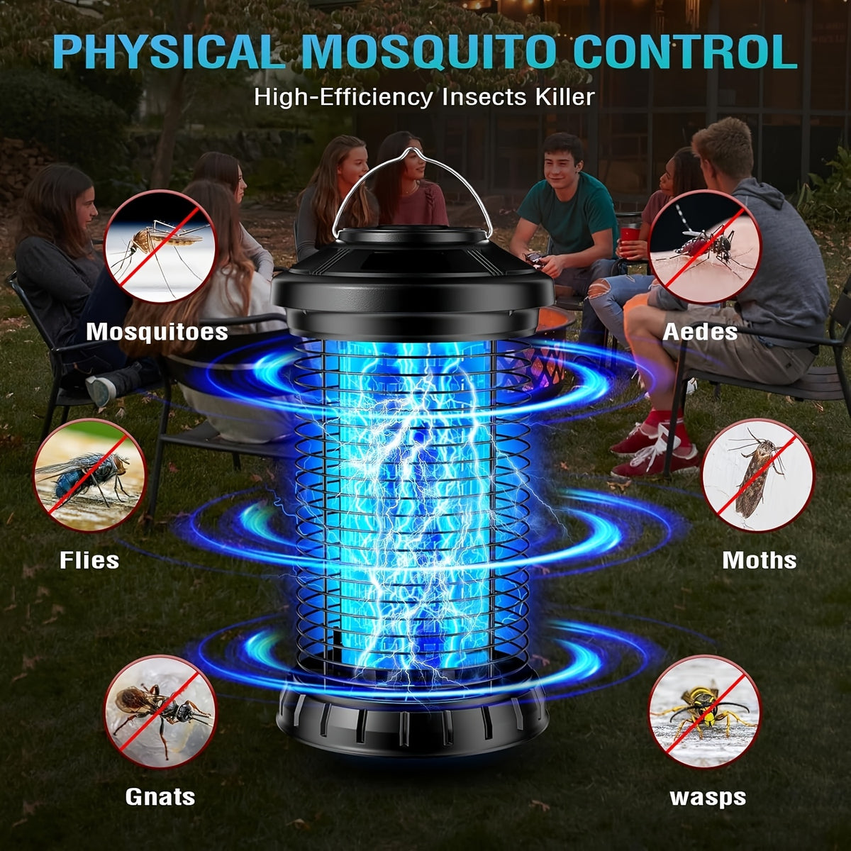 Portable Insect Zapper with Listed 4200V Wording, Single Electric Bug Trap for Instruction-Approved Home Placement, Verify Power and Outdoor Suitability Before Use