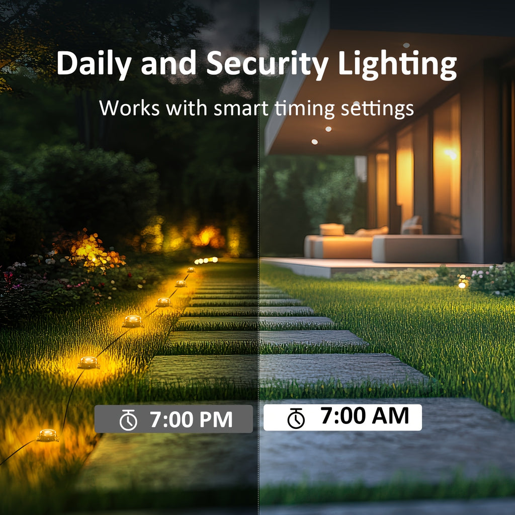 RGB Pathway Lights with 50ft, 100ft or 150ft Length Labels, Color-Changing Garden Decor and Listed App, Remote, Timer and Music Sync Functions for Yard Gatherings