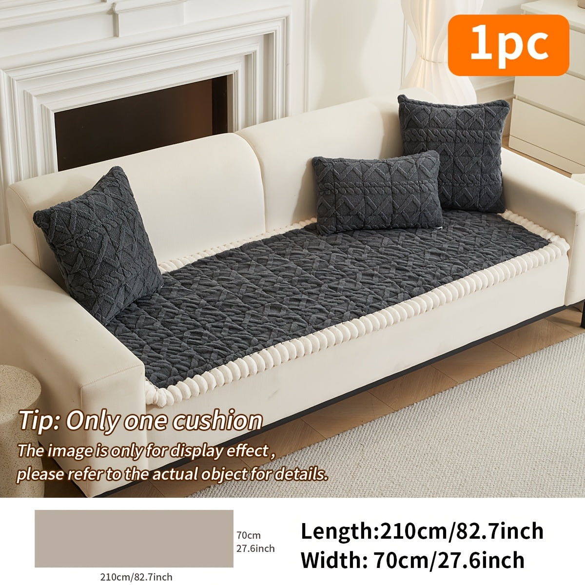 Quilted Sofa Cushion Cover, Single Polyester Seating Layer in Five Colors with Loveseat, 3-Seater, 4-Seater and Plus4 Options for Living Room Refreshes