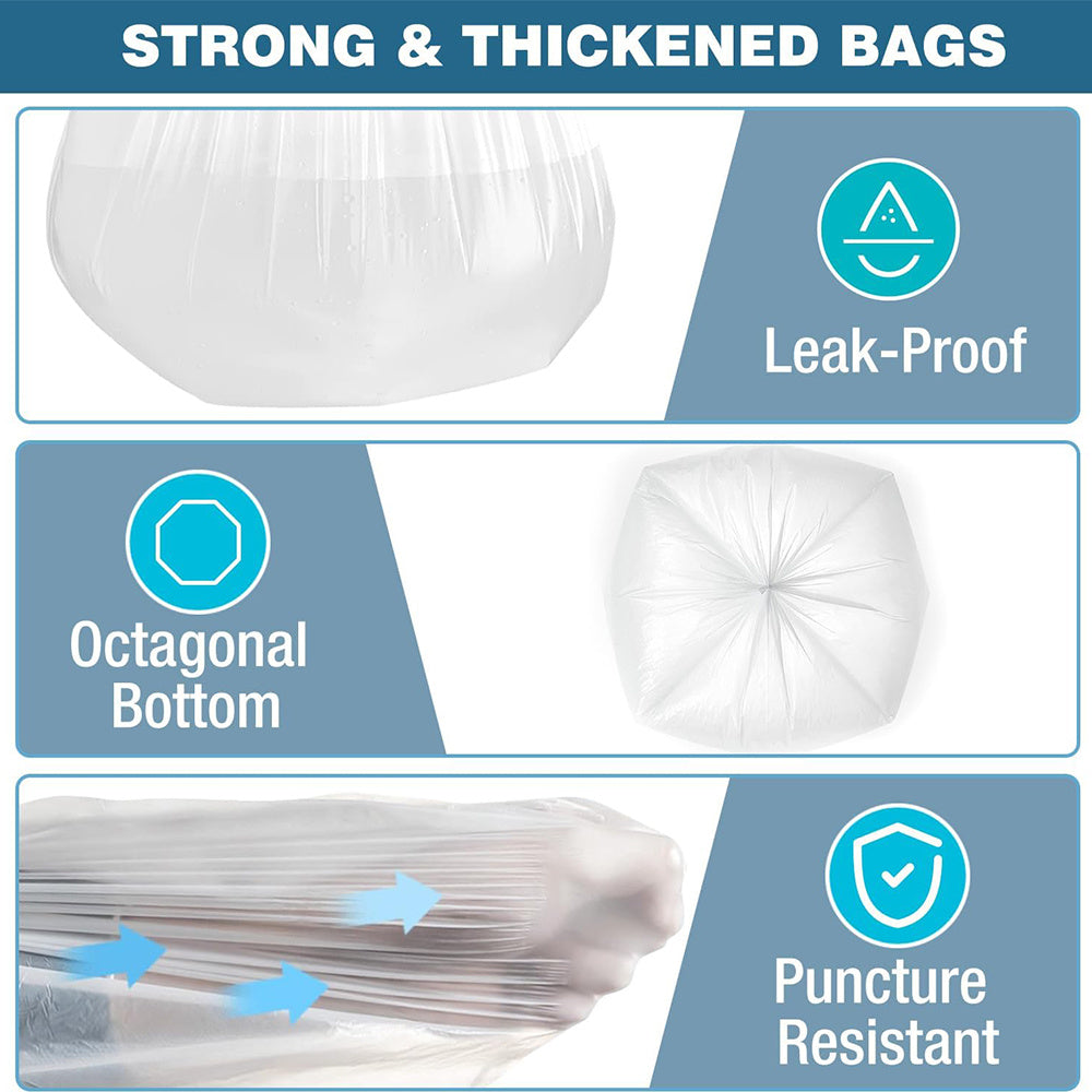 13 Gallon Disposable Garbage Bags, Plastic Household Bin Liners with 390-Bag Selection Label for Kitchen, Bedroom, Living Room and Bathroom Cleanup