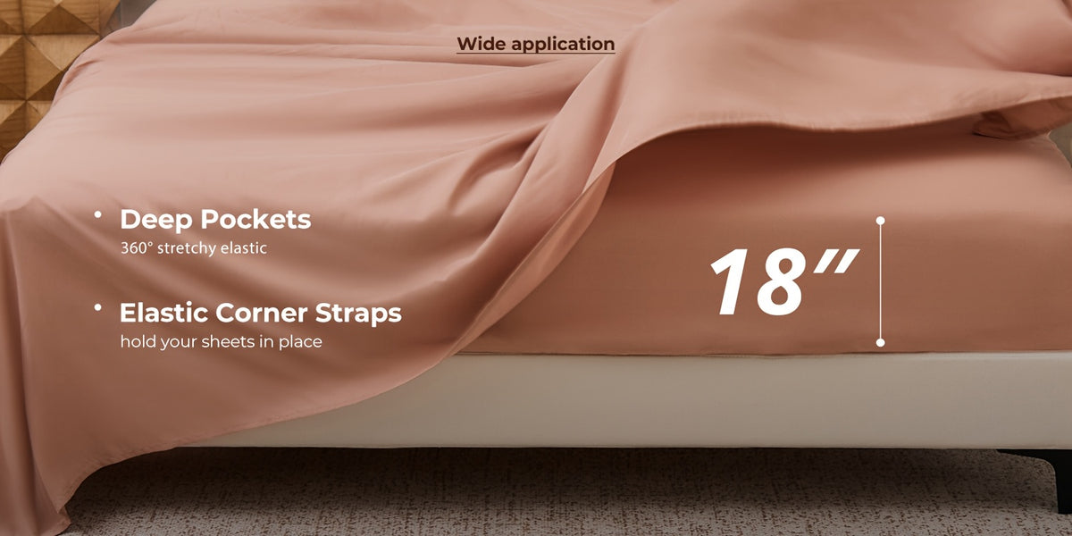 Four-Piece Cooling Sheet Set with Listed Extra Deep Pockets, Soft Wrinkle-Resistant Bedding in Twin, Full, Queen, King and California King Size Options