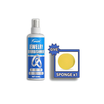 Jewelry Polish with Sponge, Listed 1.86oz Surface Brightening Formula for Compatible Metal Bracelets and Necklaces, At-Home Jewelry Care Accessory
