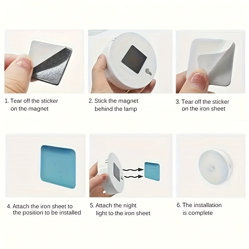 Dimmable Motion Sensor Night Lights, Six-Pack Bright White or Warm White LED Options with USB Rechargeable and Magnetic Mounting References for Indoor Spaces
