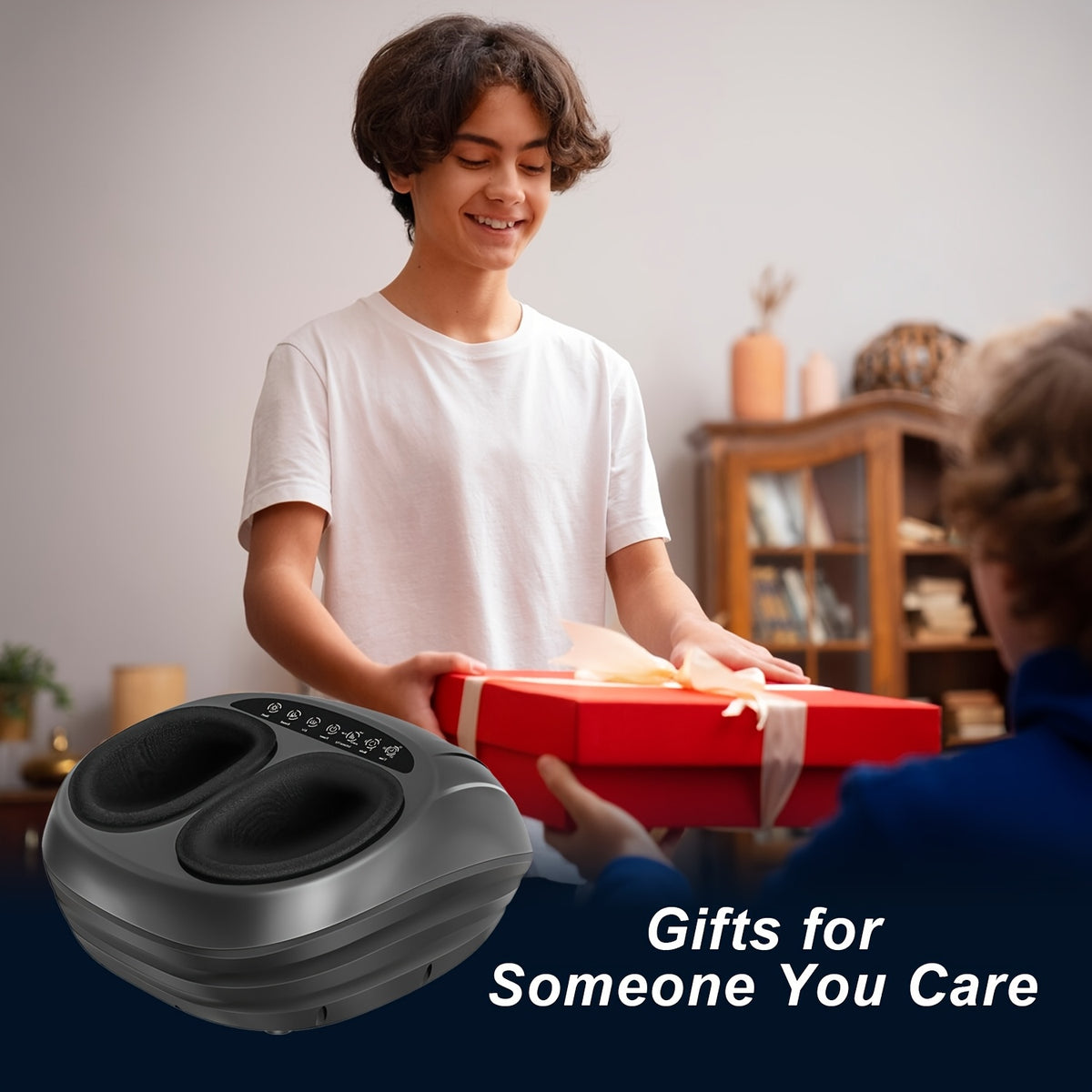 Shiatsu Foot Massager JH-ZL1 with Listed Heat and Kneading Functions, Electric Foot Massage Machine with Men's Size 12 Fit Claim for Adult Home and Office Relaxation