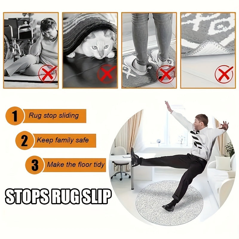 L-Shaped Rug Gripper Stickers for Compatible Carpet Corners, Adhesive Floor Accessories in 4, 8, 20 or 30-Piece Packs for Home Rug Placement