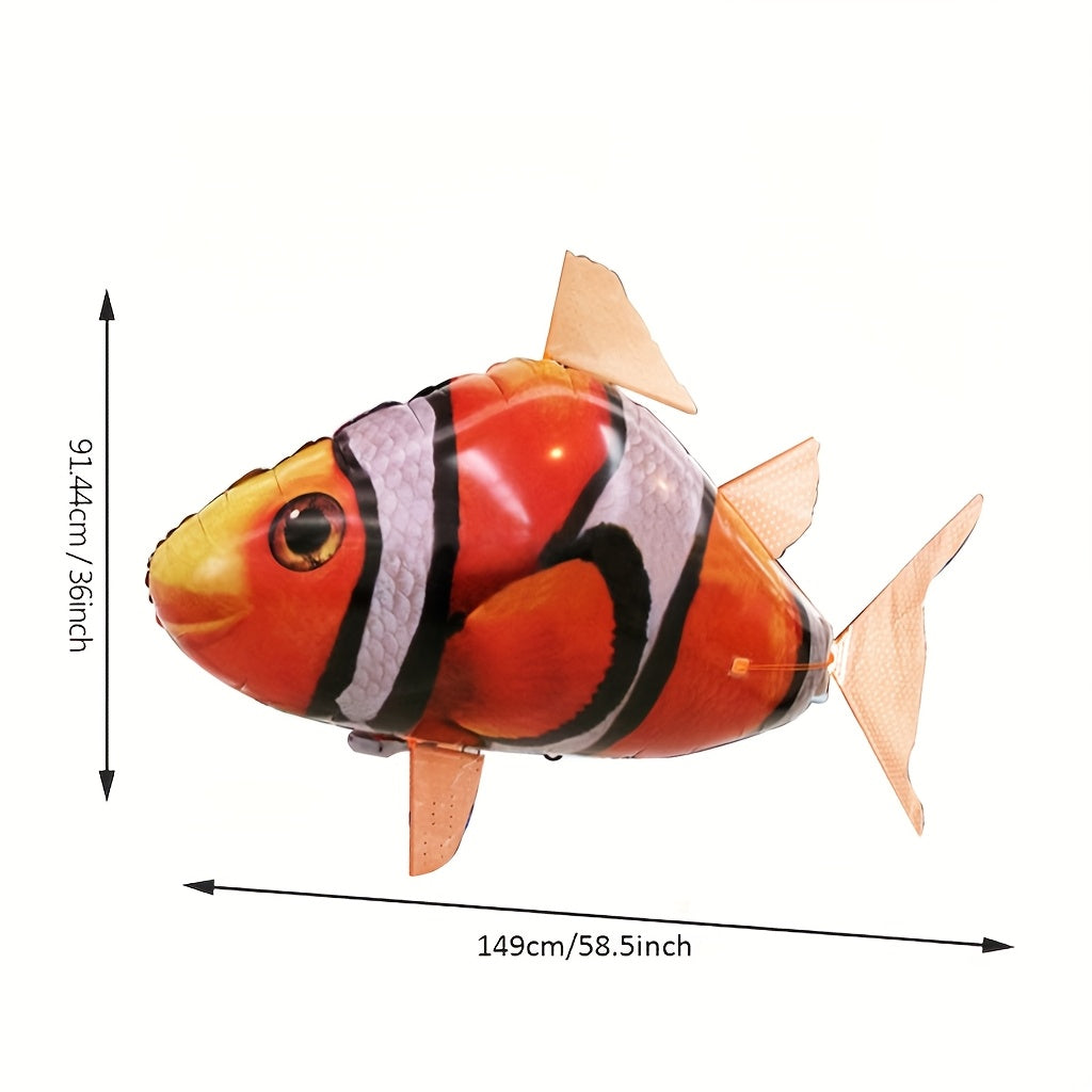 Remote Control Clownfish Balloon, Bright Orange Inflatable Model ZJXCY0818 for Indoor Birthday Parties, Ocean-Themed Events and Supervised Ages 8+ Play