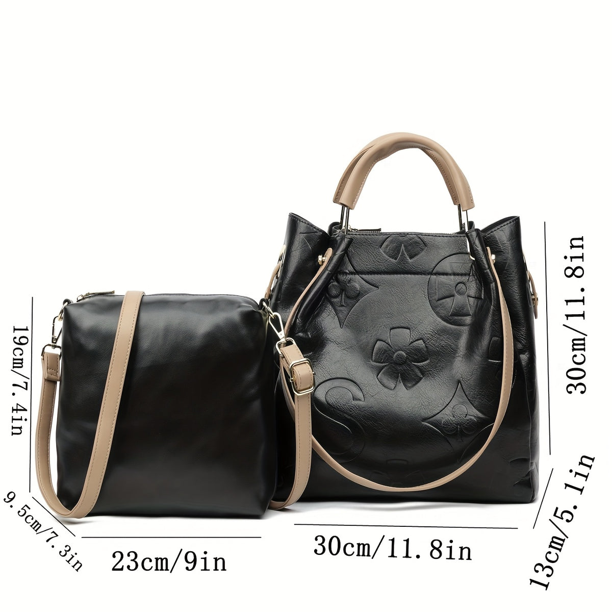 Flower Embossed Handbag, Classic Satchel Bag for Work and Everyday Outfits with Nine Color Options for Office Style and Casual Outings