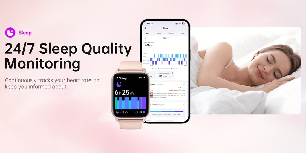 Alexa Smart Watch for Women & Men, 1.8-inch HD Touchscreen Smartwatch with Wireless Calling, 100+ Sports Modes, Fitness & Sleep Tracker, for iPhone Android, Mother's Day Gift