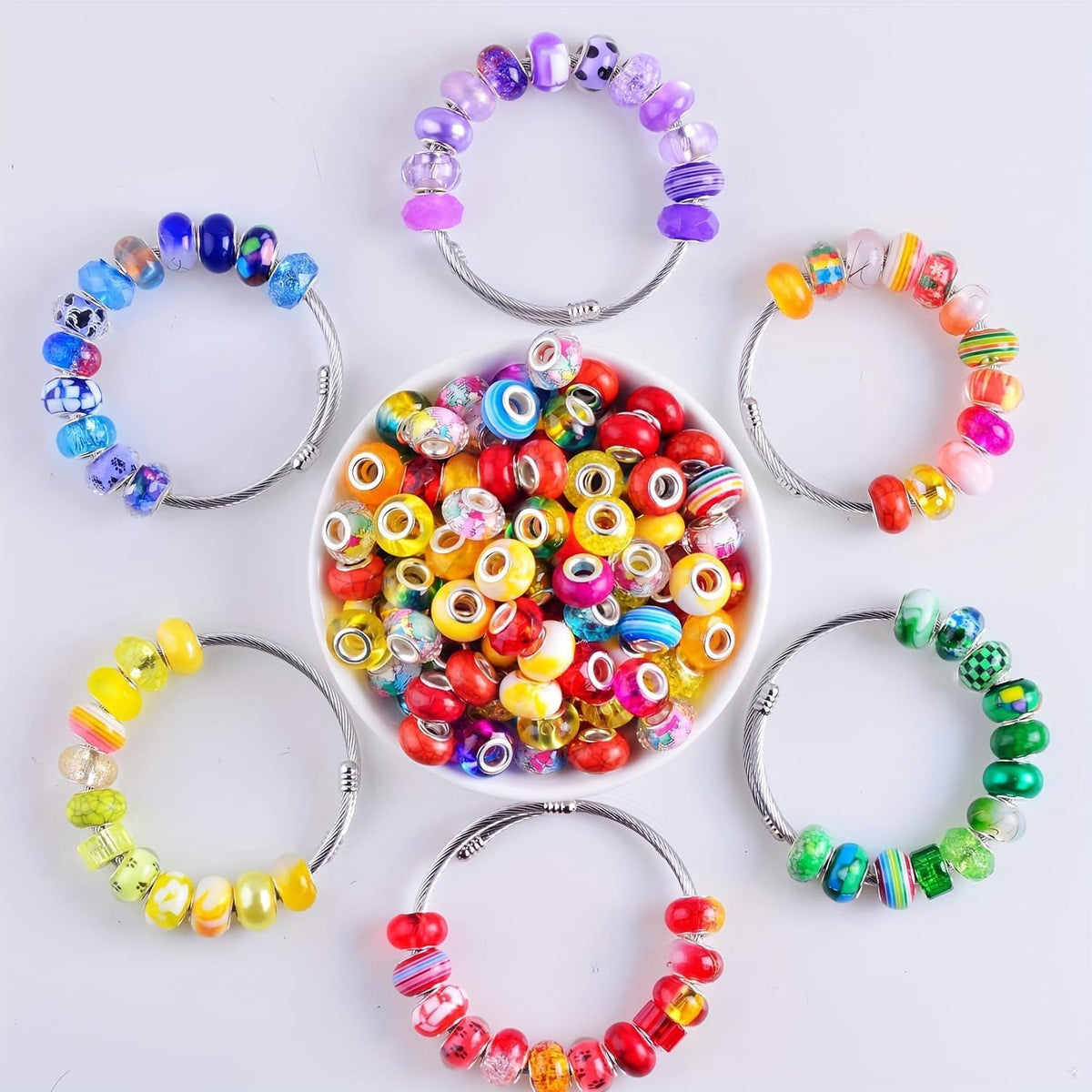 Acrylic Spacer Beads in Random Colors with Listed 12mm Round Large-Hole Design, 400pcs Option for Bracelet Patterns, Keychains and Beadable Pen Crafts