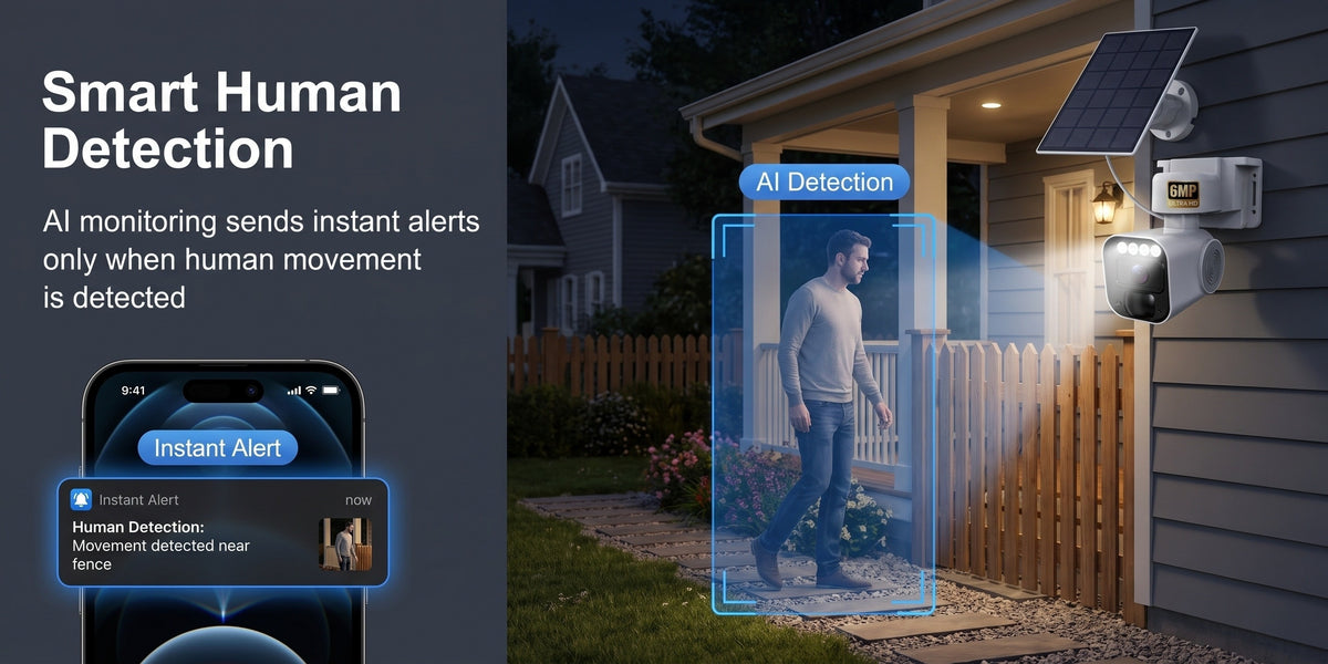 6MP 4G Solar Security Camera by PHANSATIM, Outdoor PTZ with Human Detection, Color Night Vision, Two-Way Audio and 5200mAh Battery, No WiFi Required