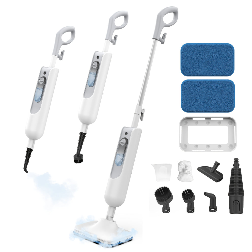 Steam Mop Cleaner INSE F2 White with Listed 10-in-1 Multifunction Design, 15-Second Heating and High-Temperature Steam for Compatible Home Cleaning Tasks