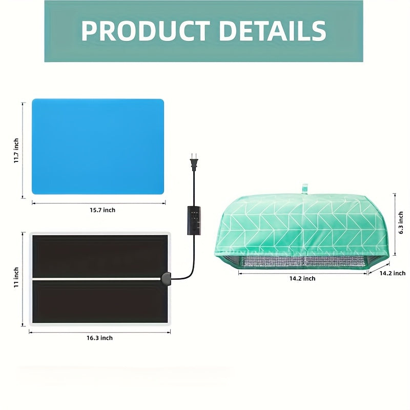 Resin Heating Mat with Timer and Auto-Off, Lightweight Silicone Craft Pad in a 3-Piece Set Option for Compatible Epoxy Resin and Mold Projects